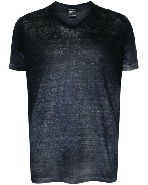 Avant Toi Leinen-T-Shirt mit Ombré-Effekt in Black für Herren