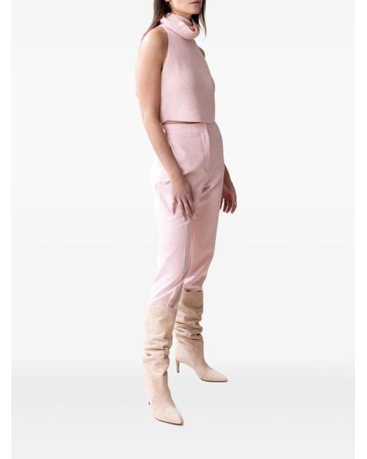 LAPOINTE Pink Pressed-Crease Trousers
