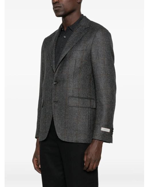 Canali Gray Checked Wool Blazer for men