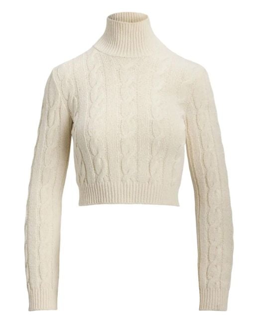 Maglione A Collo Alto di Ralph Lauren in White