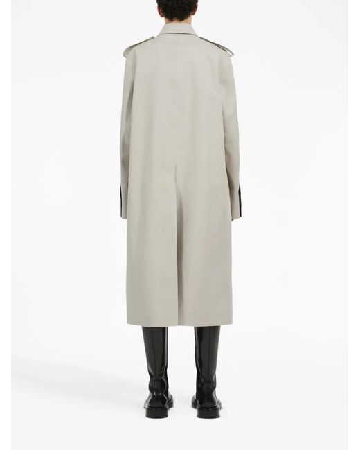 Ferragamo Gray Cotton-Blend Long Coat for men