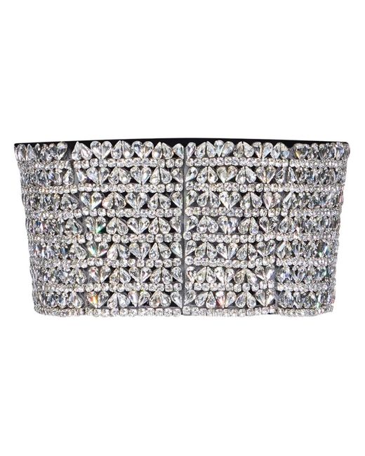 Area Metallic Embroidered Crystal Heart Bandeau