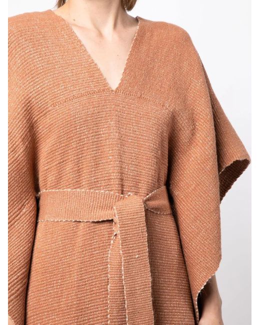 Caftán Solid Con Cintura Lazada Voz de color Orange