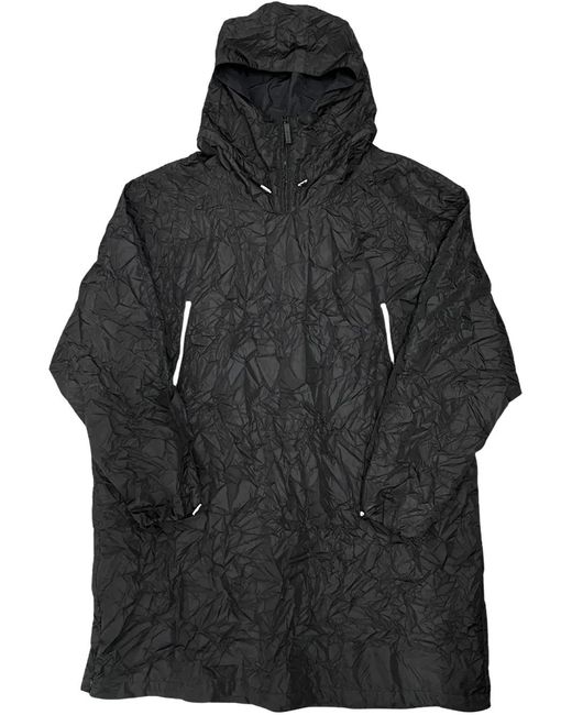 424 Black Crease-Effect Raincoat for men