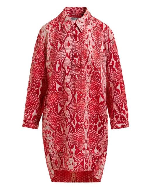 Chemisier Corto Con Stampa di Essentiel Antwerp in Red