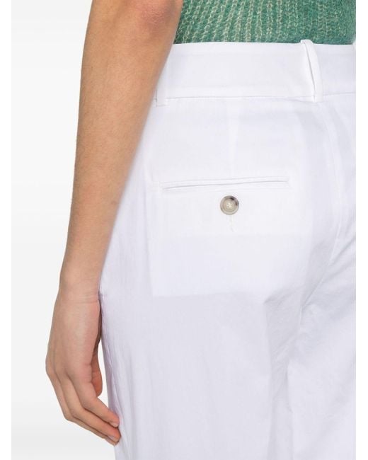 Pantalon droit à plis marqués Peserico en coloris White
