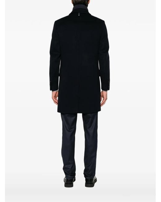 Mackage Black Layered Single-Breasted Coat for men