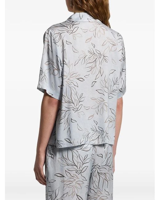 Peserico Gray Chemise À Fleurs