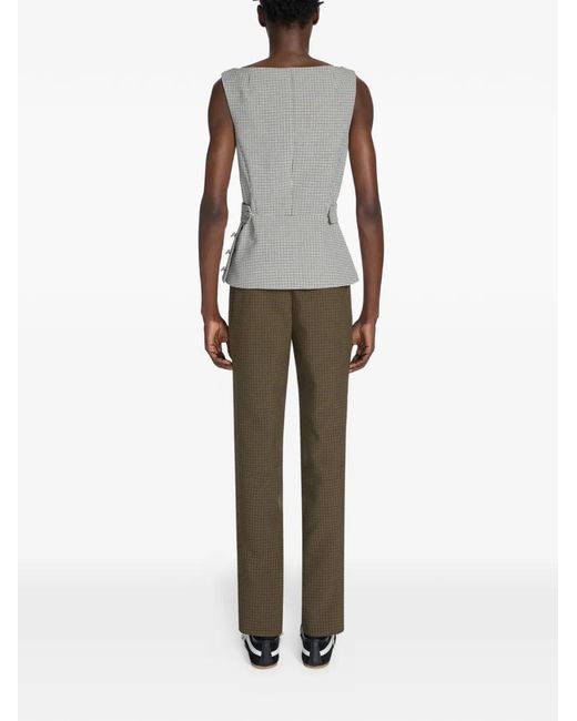 Dries Van Noten Natural Gingham Trousers for men