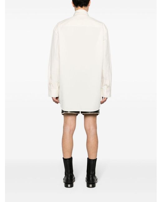 Jil Sander White Neutral Double-collar Cotton Shirt for men