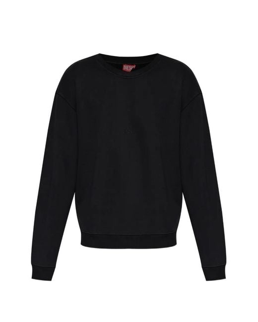 DIESEL Black S-Norm-Aa5 Logo-Embroidered Sweatshirt for men