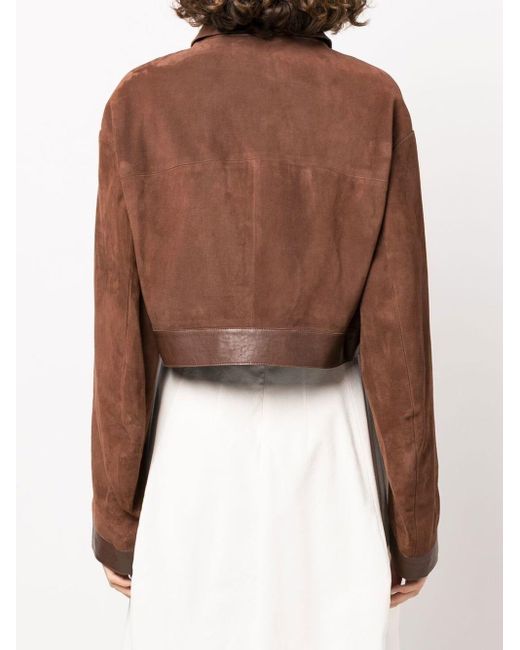 Khaite Combly Suede Jacket in Brown 