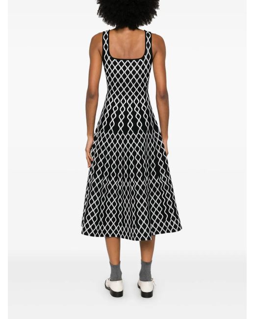 Maje Black Midikleid Mit Geometrischem Print