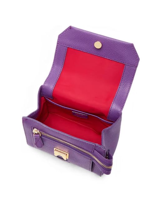 Lancel Purple Ninon Leather Shoulder Bag