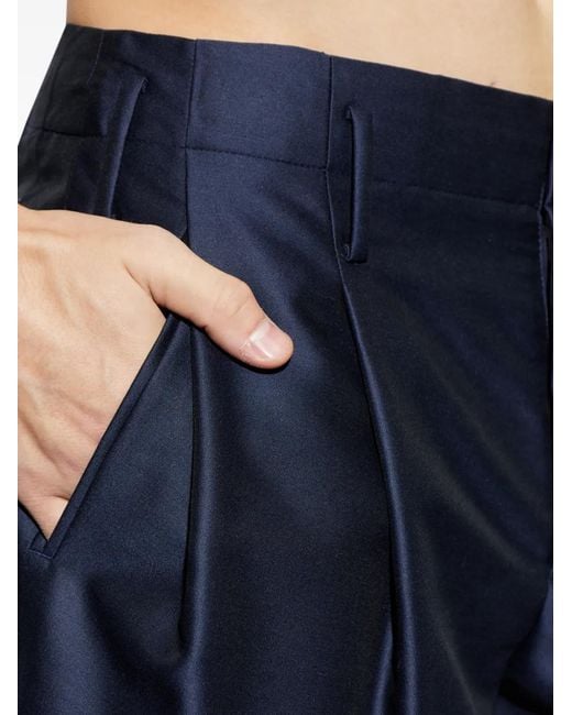 KENZO Blue Pleated Shorts for men