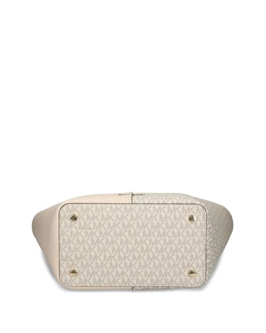 MICHAEL Michael Kors White Monogram Panel Tote Bag