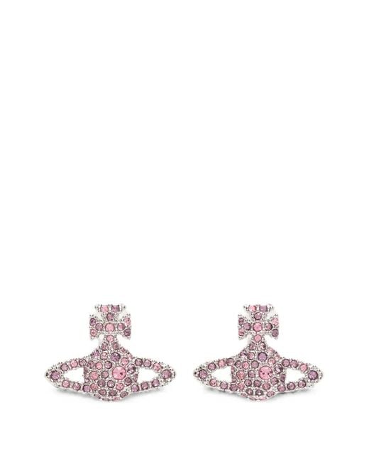 Vivienne Westwood Pink Grace Bas Relief Stud Earrings