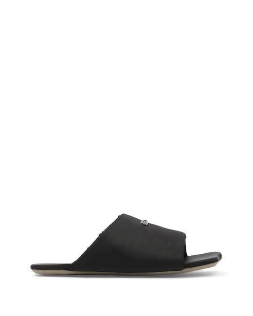 MM6 by Maison Margiela Black Sandales À Plaque Logo for men