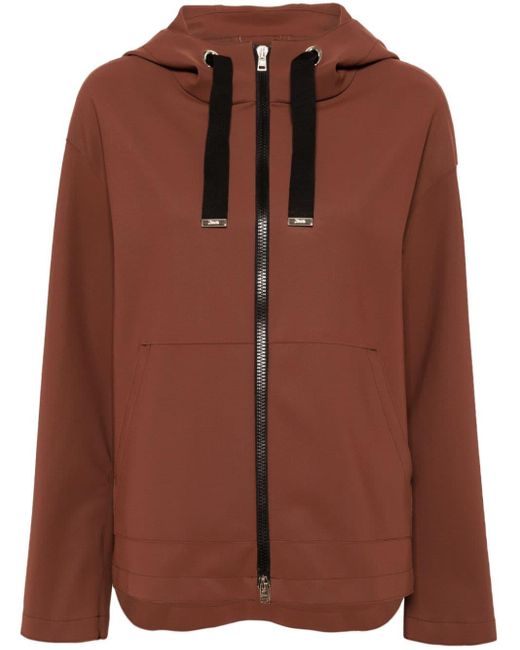 Herno Brown Zip-up Hooded Jacket