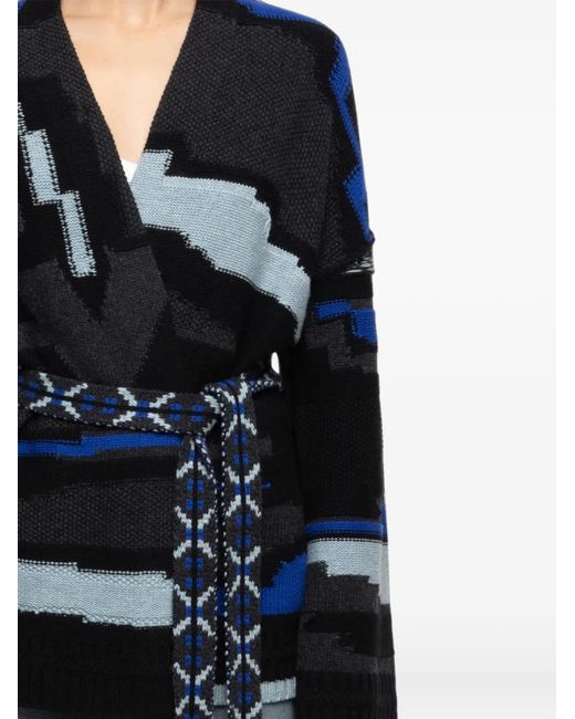 Zadig & Voltaire Blue Aspen Wings Intarsia-Knit Coat