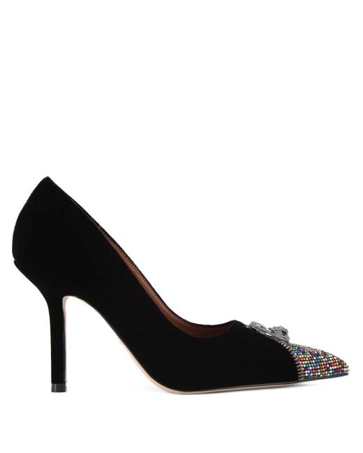 Kurt Geiger Black 95Mm Zip Embellished Court Pumps