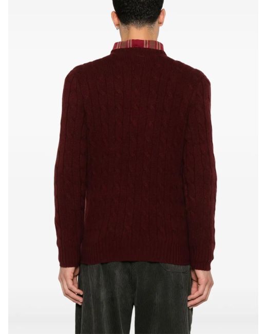 メンズ Polo Ralph Lauren ケーブルニット セーター Red