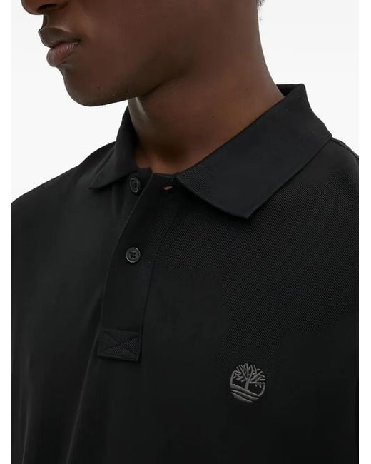 Timberland Black Logo-Detail Polo Shirt for men