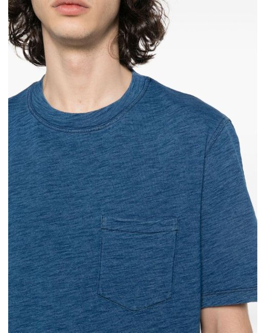 Brunello Cucinelli Meliertes T-Shirt in Blue für Herren