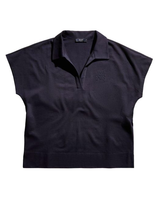 Fay Blue Logo-embroidered Piqué Polo Shirt