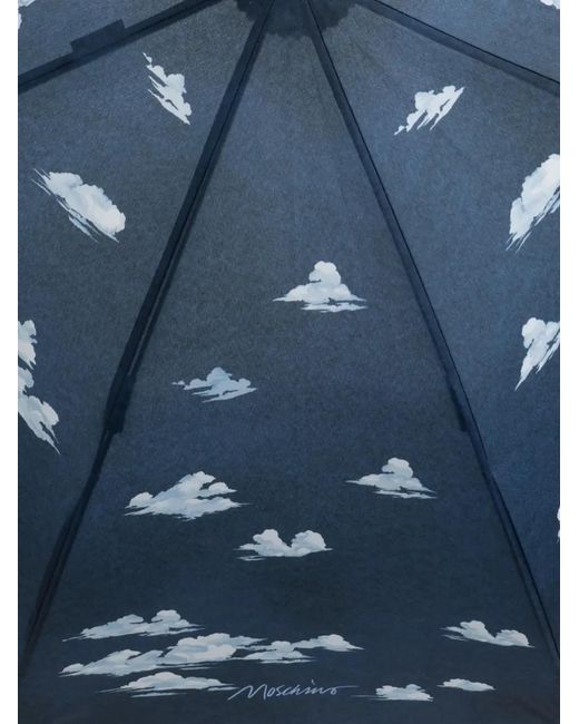 Moschino Blue Cloud-Print Umbrella