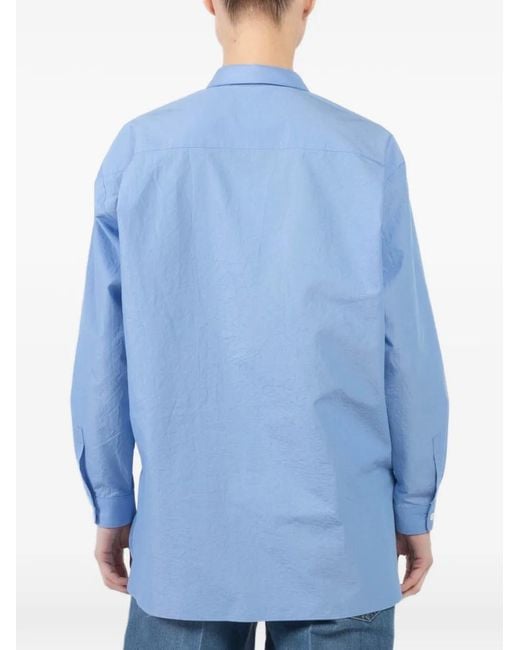 Dusan Blue Long-Sleeved Buttoned Shirt