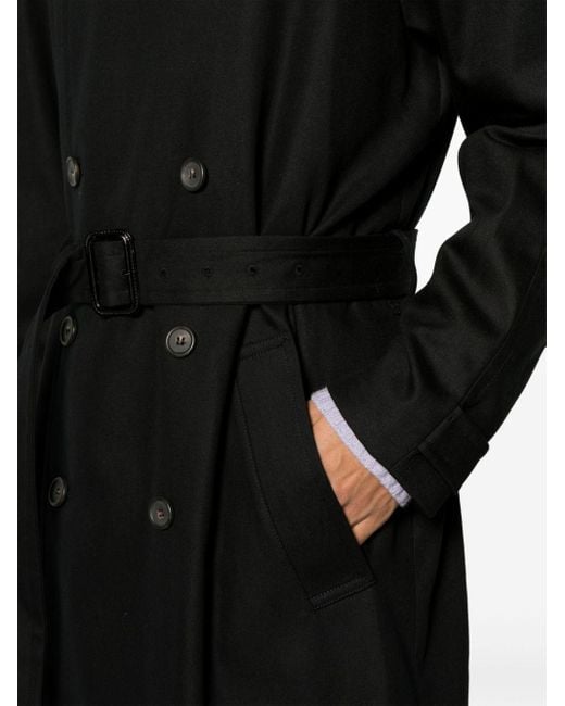 A.P.C. Black Lou Belted Trench Coat for men