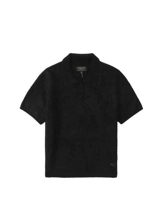 Rag & Bone Black Polo À Manches Courtes
