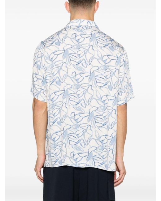 Chemise à imprimé Hawaïen Tagliatore pour homme en coloris Blue
