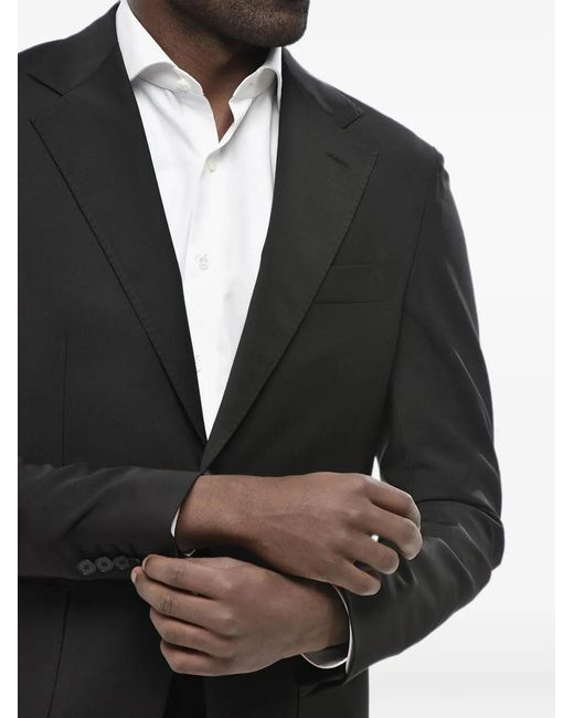 Colamarino Black Single-Breasted Wool-Blend Suit for men