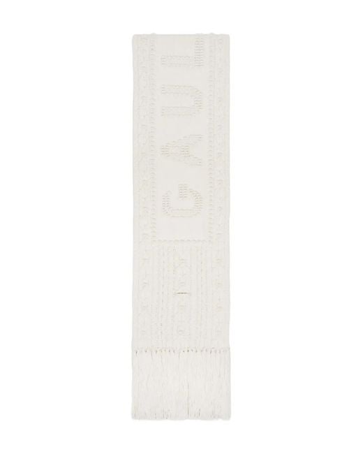 Jean Paul Gaultier White Je T'Aime Knitted Long Scarf