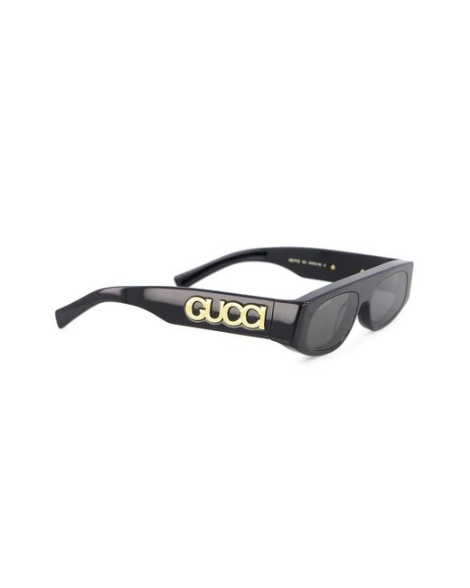 Gucci Black Rectangle-Frame Sunglasses