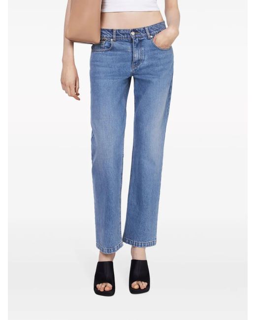 Stella McCartney Blue Falabella-Chain Straight-Leg Jeans