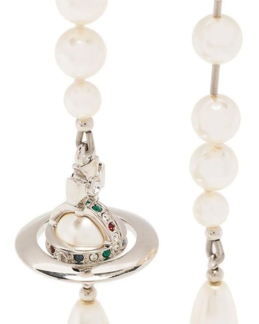 Vivienne Westwood White Broken Pearl Earrings