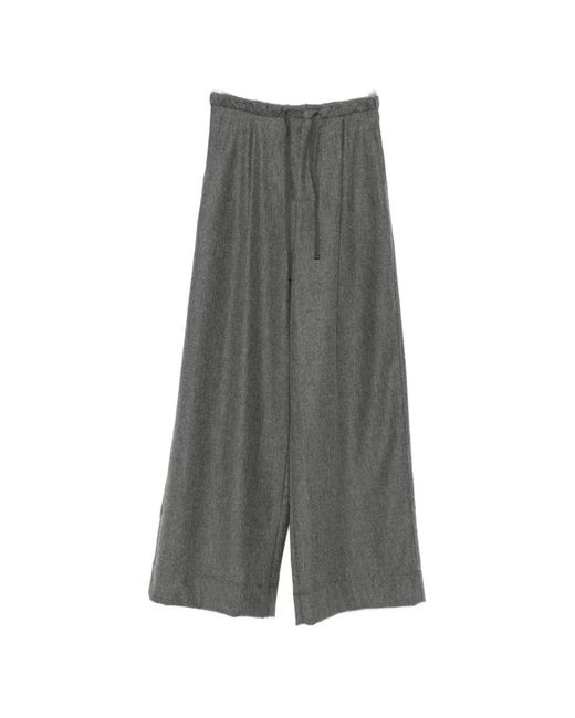 Soeur Gray Hugues Drawstring Wide-Leg Palazzo Pants