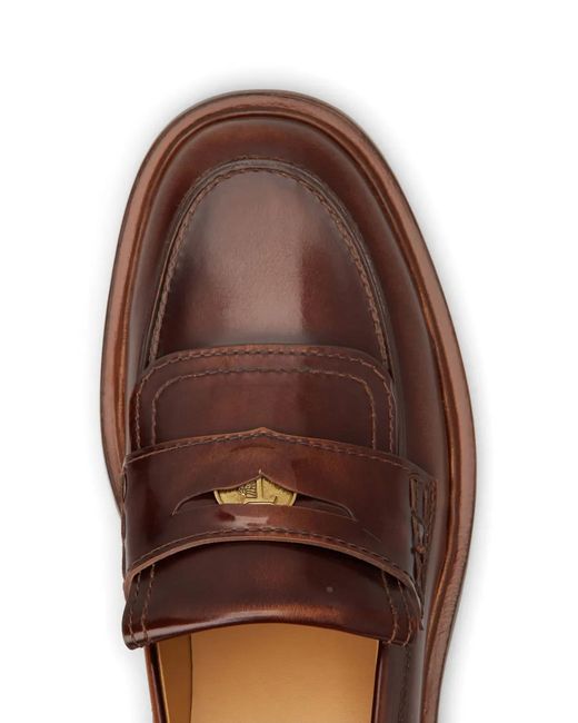 Tod's Brown Penny-Slot Leather Loafers