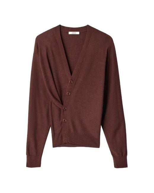 Lemaire Brown Relaxed Twisted Cardigan