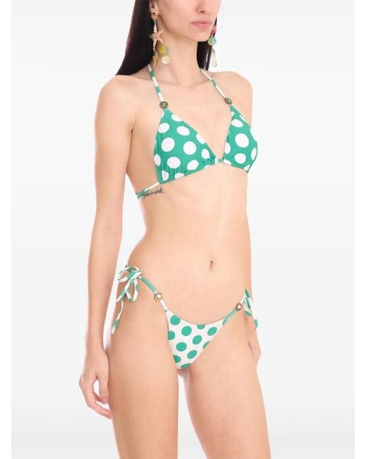 Amir Slama Green X Jade Picon Polka-Dot Bikini