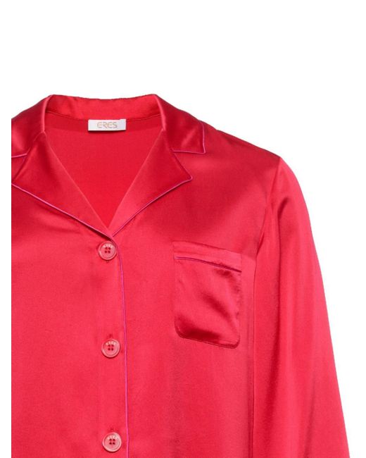 Eres Red Convive Silk Pyjama Shirt