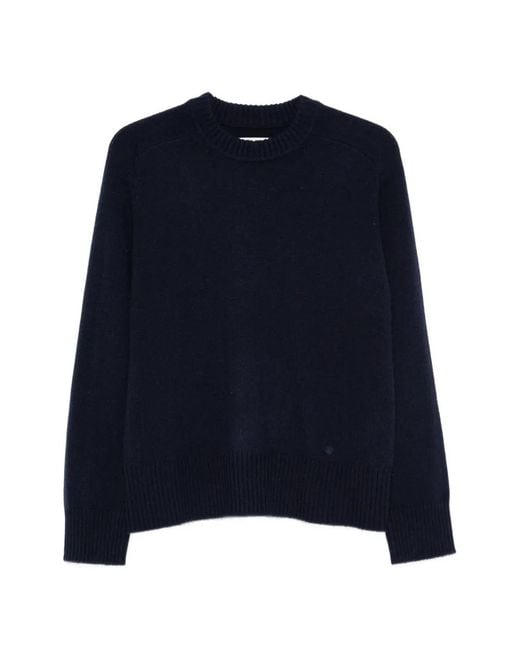 Loulou de Saison Blue Pull À Finitions Côtelées Et Col Rond