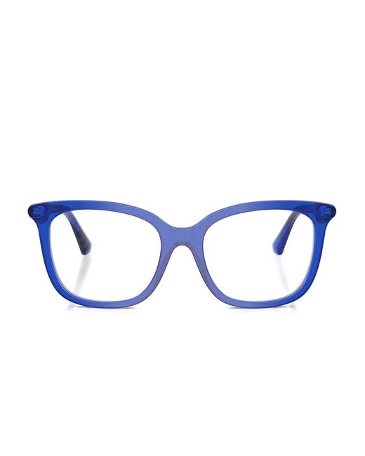 Gafas con montura cuadrada del logo Burberry de color Blue