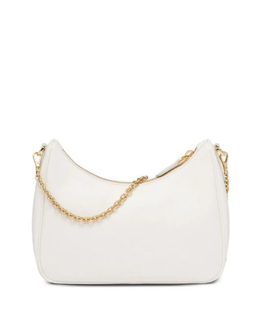 Prada White Leather Re-Edition 2005 Shoulder Bag
