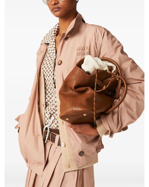 Miu Miu Brown Aventure Nappa Leather Bag