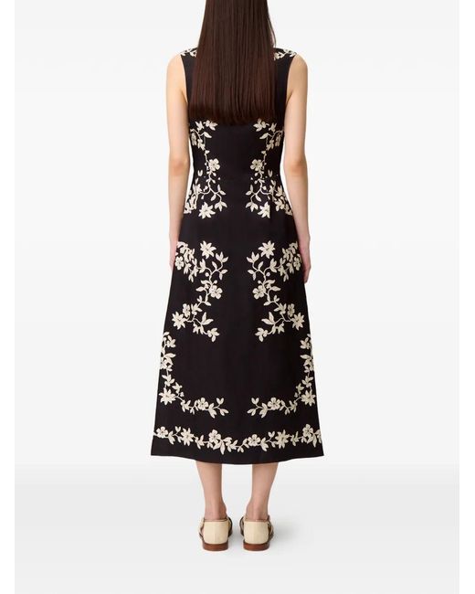 Claudie Pierlot Midi-Jurk Met Bloemenprint in het Black