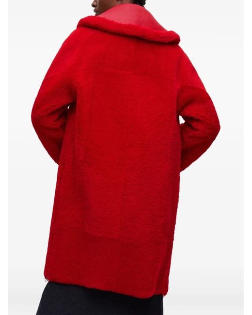 Boss Red Shearling-Texture Zip-Up Coat